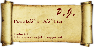 Posztós Júlia névjegykártya