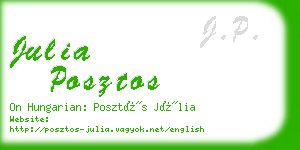 julia posztos business card